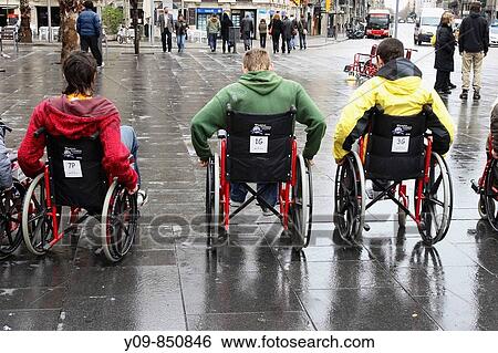 Wheelchair race, Barcelona. Catalonia, Spain View Large Photo Image Stock Photograph - Wheelchair race, Barcelona. Catalonia, Spain. Fotosearch