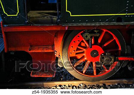 Wheels of an old steam locomotive, Railway Museum, Gijon, Asturias, Spain View Large Photo Image Stock Photography - Wheels of an old steam locomotive, Railway Museum, Gijon, Asturias, Spain. Fotosearch