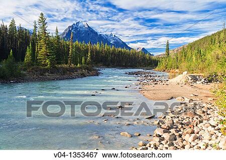Whirlpool River and the Canadian Rocky Mountains in the Jasper National Park, Alberta, Canada View Large Photo Image Stock Photo - Whirlpool River and the Canadian Rocky Mountains in the Jasper National Park, Alberta, Canada. Fotosearch