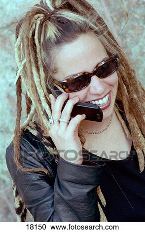 White girl with dreads on cellphone View Large Photo Image Stock Image - White girl with dreads on cellphone. Fotosearch