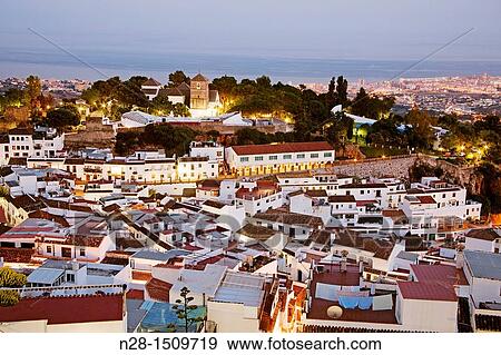 White village of Mijas at dusk, Malaga Province, Costa del Sol, Andalusia, Spain. View Large Photo Image Stock Photo - White village of Mijas at dusk, Malaga Province, Costa del Sol, Andalusia, Spain.. Fotosearch