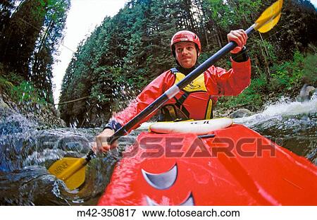 White water kayaker. Seymour creek. British Columbia. Canada View Large Photo Image Stock Photo - White water kayaker. Seymour creek. British Columbia. Canada. Fotosearch