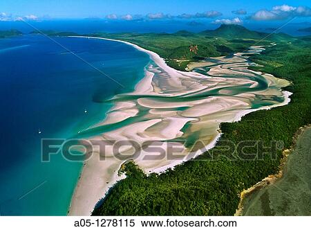 Stock Photography - Whitehaven Beach. Whitesunday Islands. Great Barrier Reef. Australia.. Fotosearch