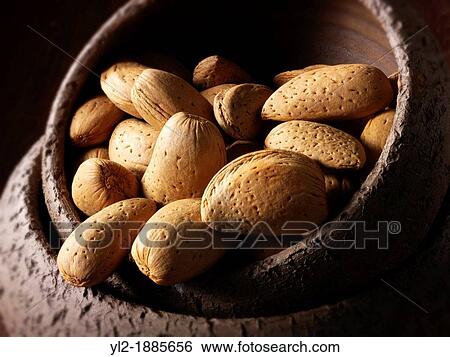 Stock Photograph - Whole Almonds in the shell. Fotosearch
