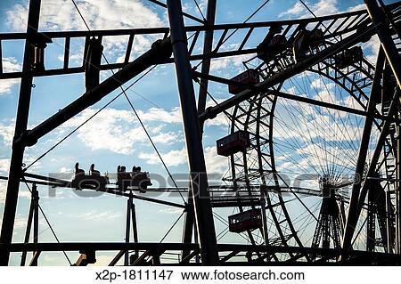 Stock Photo - Wiener Riesenrad, Viennese giant ferris wheel, Volks-Prater amusement park, Vienna, Austria, Europe. Fotosearch