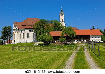 Wieskirche, Wies church, Wies, Near Steingaden, UNESCO World Heritage Site, Romantic Road, Romantische Strasse, Upper Bavaria, Bavaria, Germany View Large Photo Image Stock Photograph - Wieskirche, Wies church, Wies, Near Steingaden, UNESCO World Heritage Site, Romantic Road, Romantische Strasse, Upper Bavaria, Bavaria, Germany. Fotosearch
