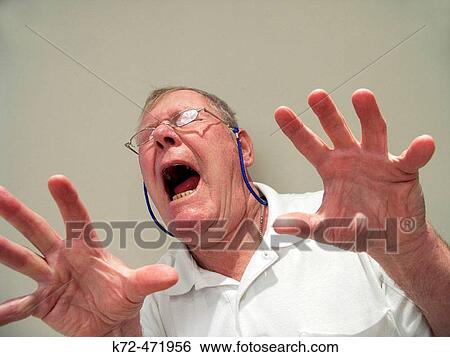 Wild Expression on Older Man View Large Photo Image Stock Photograph - Wild Expression on Older Man. Fotosearch