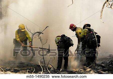 Stock Photography - Wildland fire fighters. Fotosearch