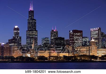 WILLIS (SEARS) TOWER LAKE SHORE SKYLINE DOWNTOWN CHICAGO ILLINOIS USA View Large Photo Image Stock Image - WILLIS (SEARS) TOWER LAKE SHORE SKYLINE DOWNTOWN CHICAGO ILLINOIS USA. Fotosearch