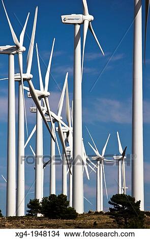 Wind farm in Villafranca del Cid - Maestrazgo - Maestrat - Castellon province - Comunidad Valenciana - Spain - Europe. View Large Photo Image Picture - Wind farm in Villafranca del Cid - Maestrazgo - Maestrat - Castellon province - Comunidad Valenciana - Spain - Europe.. Fotosearch