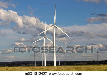Wind farm, Nova Scotia, Canada, Amherst, Canadian Maritimes, wind turbine, green energy, electric power, windmills, blades, generating, clouds, sky. View Large Photo Image Stock Photo - Wind farm, Nova Scotia, Canada, Amherst, Canadian Maritimes, wind turbine, green energy, electric power, windmills, blades, generating, clouds, sky.. Fotosearch