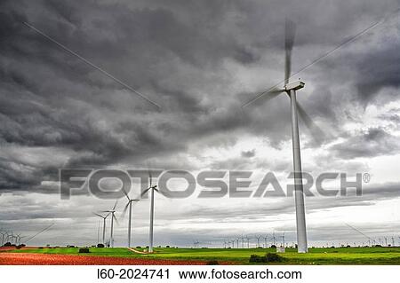 Wind turbines. Albacete. Castilla-La Mancha. Spain. View Large Photo Image Stock Image - Wind turbines. Albacete. Castilla-La Mancha. Spain.. Fotosearch