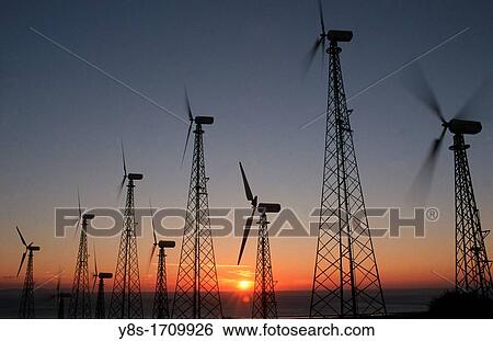 Wind Turbines, at Tarifa Cadiz View Large Photo Image Stock Photograph - Wind Turbines, at Tarifa Cadiz. Fotosearch