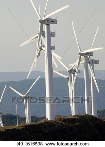 Stock Photo - Wind turbines, El perdon, Navarre, Spain. Fotosearch