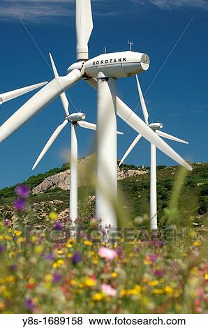 Windfarm, Tarifa, Andalusia, Spain. View Large Photo Image Stock Photo - Windfarm, Tarifa, Andalusia, Spain.. Fotosearch