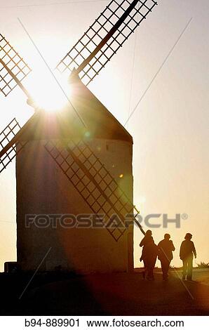 Windmill and people, Consuegra. Toledo province, Castilla-La Mancha, Spain View Large Photo Image Stock Image - Windmill and people, Consuegra. Toledo province, Castilla-La Mancha, Spain. Fotosearch