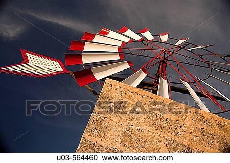 Stock Image - Windmill. Campos. Mallorca. Balearic Islands. Spain.. Fotosearch