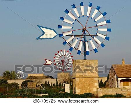 Windmill. Campos. Mallorca. Balearic Islands. Spain. View Large Photo Image Stock Photography - Windmill. Campos. Mallorca. Balearic Islands. Spain.. Fotosearch