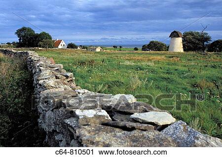 Windmill, Gotland island, Baltic Sea, Sweden View Large Photo Image Stock Image - Windmill, Gotland island, Baltic Sea, Sweden. Fotosearch