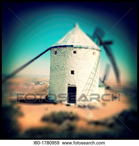 Windmill in Consuegra, Toledo province, Spain View Large Photo Image Stock Photo - Windmill in Consuegra, Toledo province, Spain. Fotosearch