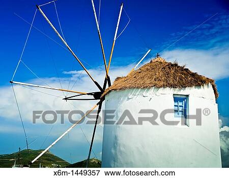 windmill in Parikia village Paros island, Cyclades islands, Aegean Sea, Greece, Europe View Large Photo Image Stock Photo - windmill in Parikia village Paros island, Cyclades islands, Aegean Sea, Greece, Europe. Fotosearch
