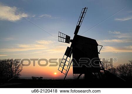 Windmill,? land, Sweden. View Large Photo Image Stock Photo - Windmill,? land, Sweden.. Fotosearch