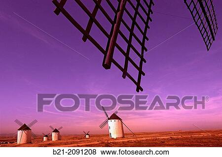 Windmills at Campo de Criptana, Ciudad Real province, Castilla-La Mancha, Spain View Large Photo Image Stock Photo - Windmills at Campo de Criptana, Ciudad Real province, Castilla-La Mancha, Spain. Fotosearch