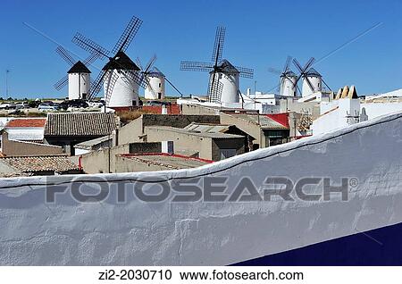 Windmills, Campo de Criptana, Ciudad Real province, Castile-La Mancha, Spain View Large Photo Image Stock Image - Windmills, Campo de Criptana, Ciudad Real province, Castile-La Mancha, Spain. Fotosearch
