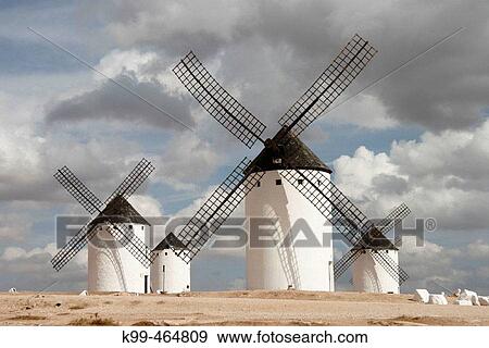 Windmills, Campo de Criptana. Ciudad Real province, Castilla-La Mancha, Spain View Large Photo Image Stock Photo - Windmills, Campo de Criptana. Ciudad Real province, Castilla-La Mancha, Spain. Fotosearch