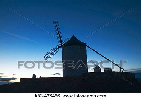 Windmills, Campo de Criptana. Ciudad Real province, Castilla-La Mancha, Spain View Large Photo Image Stock Photograph - Windmills, Campo de Criptana. Ciudad Real province, Castilla-La Mancha, Spain. Fotosearch
