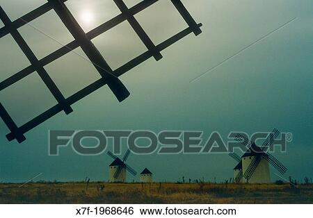 Windmills, Campo de Criptana, Ciudad Real province, Castilla-La Mancha, the route of Don Quixote, Spain. View Large Photo Image Stock Photograph - Windmills, Campo de Criptana, Ciudad Real province, Castilla-La Mancha, the route of Don Quixote, Spain.. Fotosearch