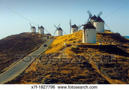 Windmills, Consuegra, province of Toledo, Castilla La Mancha, the route of Don Quixote, Spain View Large Photo Image Stock Photograph - Windmills, Consuegra, province of Toledo, Castilla La Mancha, the route of Don Quixote, Spain. Fotosearch