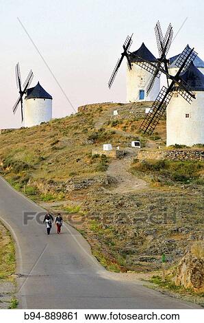 Stock Image - Windmills, Consuegra. Toledo province, Castilla-La Mancha, Spain. Fotosearch