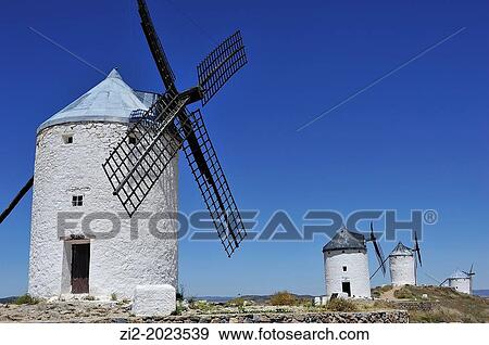 Windmills, Consuegra, Toledo province, Castile-La Mancha, Spain View Large Photo Image Stock Photo - Windmills, Consuegra, Toledo province, Castile-La Mancha, Spain. Fotosearch