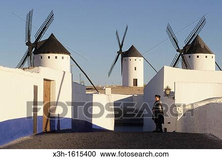 Windmills in Campo de Criptana, Province of Ciudad Real, autonomous community Castile-La Mancha, Spain, Europe View Large Photo Image Stock Image - Windmills in Campo de Criptana, Province of Ciudad Real, autonomous community Castile-La Mancha, Spain, Europe. Fotosearch