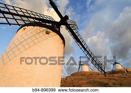 Windmills, La Mancha, Spain View Large Photo Image Stock Photo - Windmills, La Mancha, Spain. Fotosearch