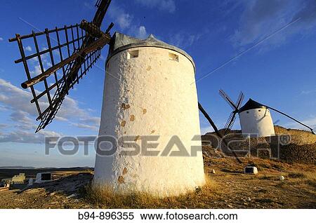 Windmills, La Mancha, Spain View Large Photo Image Stock Photography - Windmills, La Mancha, Spain. Fotosearch