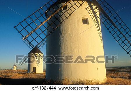 Windmills, Mota del Cuervo, Cuenca province, Castilla La Mancha, the route of Don Quixote, Spain View Large Photo Image Picture - Windmills, Mota del Cuervo, Cuenca province, Castilla La Mancha, the route of Don Quixote, Spain. Fotosearch