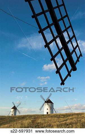 Windmills, Mota del Cuervo. Cuenca province, Castilla-La Mancha, Spain View Large Photo Image Stock Image - Windmills, Mota del Cuervo. Cuenca province, Castilla-La Mancha, Spain. Fotosearch