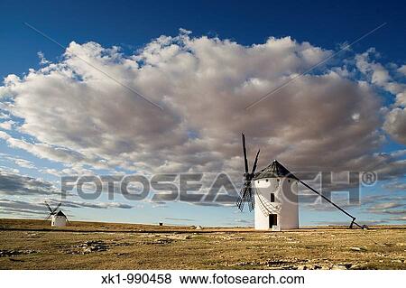 Windmills of Don Quixote de la Mancha. Spain View Large Photo Image Stock Photo - Windmills of Don Quixote de la Mancha. Spain. Fotosearch