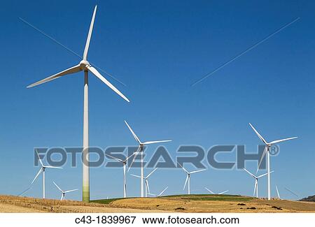 Stock Photo - Windmills on a wind farm near Zahara de los Atunes CBdiz province, Andaluc? a, Spain. Fotosearch