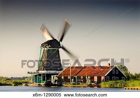 Windmills Zaanse Schans, Netherlands View Large Photo Image Stock Photography - Windmills Zaanse Schans, Netherlands. Fotosearch