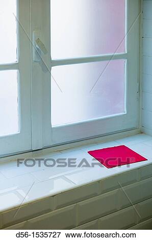 Window and red napkin View Large Photo Image Stock Photo - Window and red napkin. Fotosearch