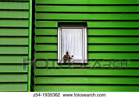 Stock Image - Window at public housing Vallecas, Madrid Spain. Fotosearch