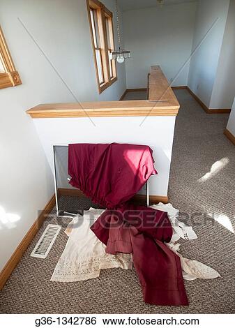 Window covers left in a foreclosed home in Beulah, Michigan, United States View Large Photo Image Stock Photograph - Window covers left in a foreclosed home in Beulah, Michigan, United States. Fotosearch