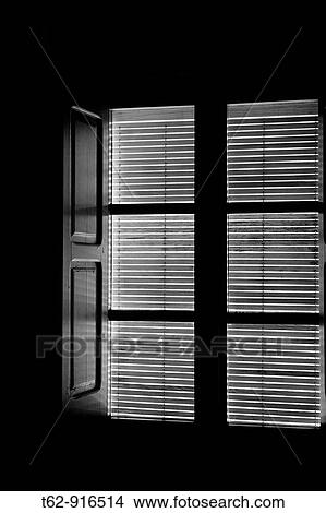 Window with the blinds down View from inside Black and white Conceptual View Large Photo Image Picture - Window with the blinds down View from inside Black and white Conceptual. Fotosearch