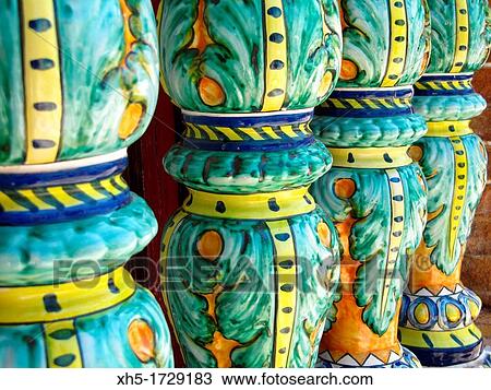 Window with Traditional Enameled Ceramic Columns, Isla Cristina, Huelva, Andalucia, Spain. View Large Photo Image Stock Image - Window with Traditional Enameled Ceramic Columns, Isla Cristina, Huelva, Andalucia, Spain.. Fotosearch
