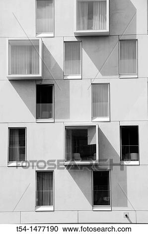 Stock Image - Windows AT a New Building in Cologne Rheinauhafen. Fotosearch