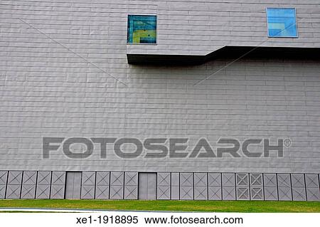 Stock Photography - windows, building DHUB, Design Museum, 2012, MBM architects, Barcelona, Catalonia, Spain. Fotosearch