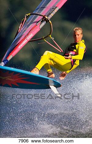 Stock Photograph - Windsurfing, Columbia River. Oregon. USA. Fotosearch